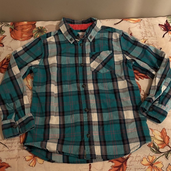 10/$25 Ruum Teal and White Plaid Casual Shirt - Picture 1 of 7